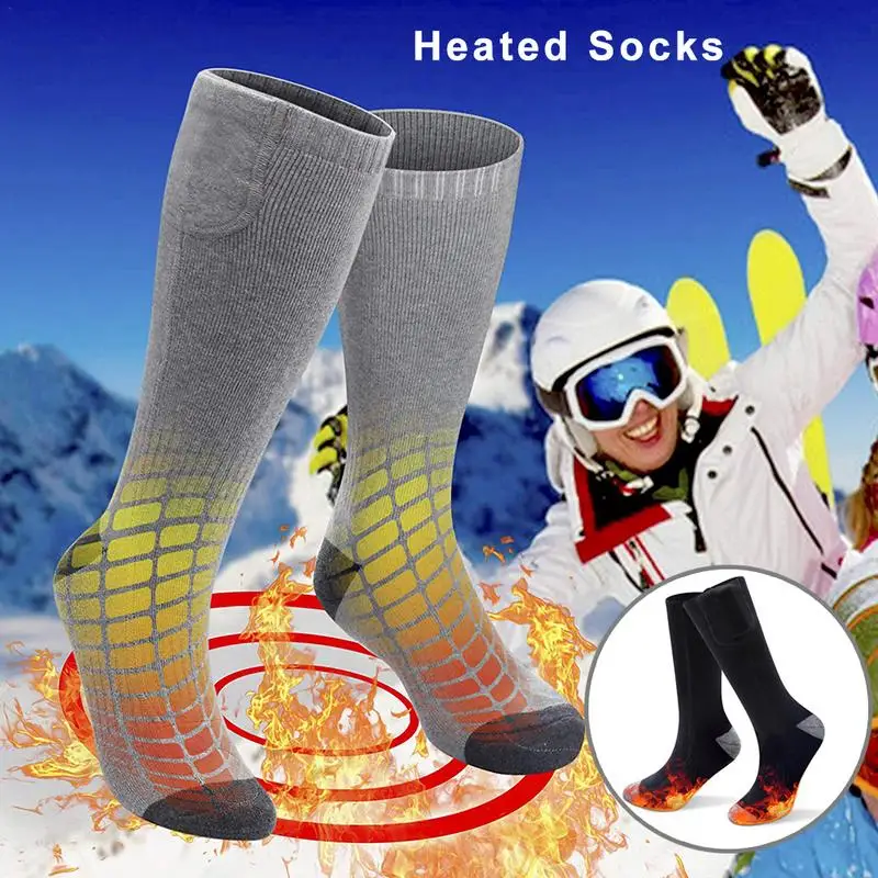 Перезаряжаемые носки с подогревом Зимние теплые термоноски с контролем температуры 2200 мАч Питание от батареи Очень толстый утепленный