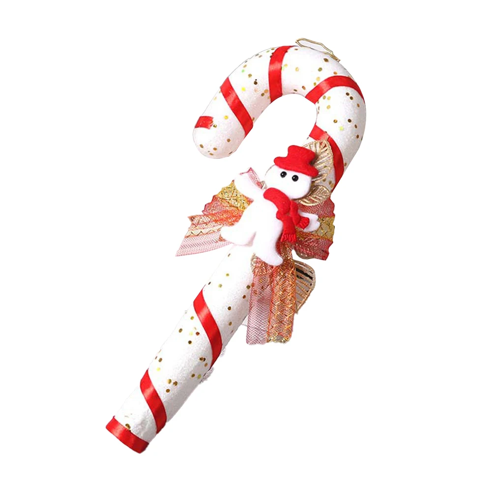 Рождественские трости Украшение Флокированные конфеты Трость Рождественская елка Кулон Семейное Рождественское украшение Новый год 2024 Navidad Подарки