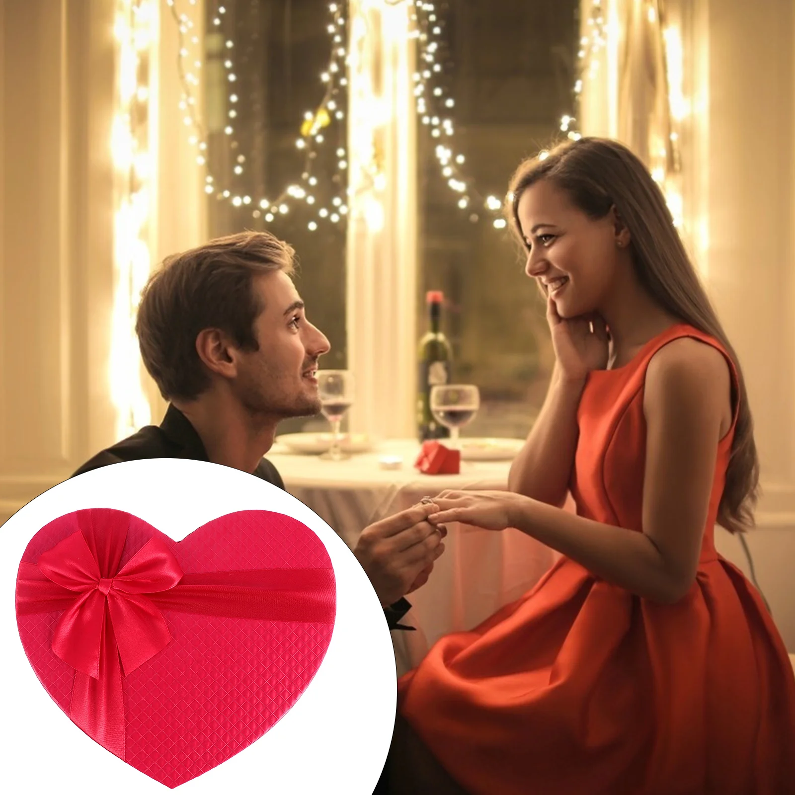  подарочная коробка в форме сердца с крышкой и лентой для свадебного девичника подарки на день матери красный