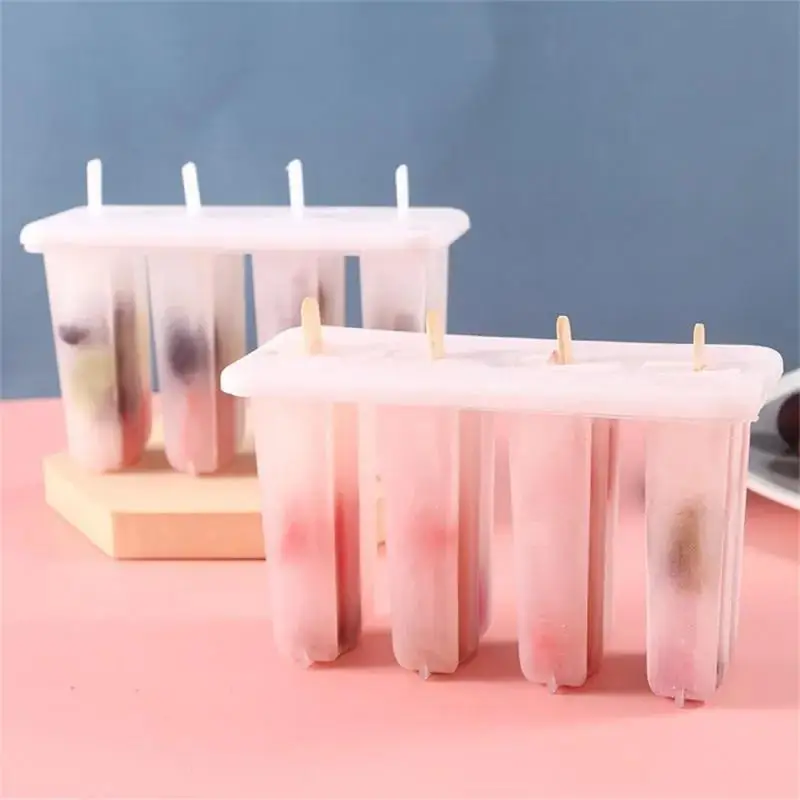 Формы для мороженого 4 форм для мороженого Набор лотков для мороженого для мороженого DIY Многоразовое мороженое с крышкой для палочек Форма для льда Кухонные аксессуары