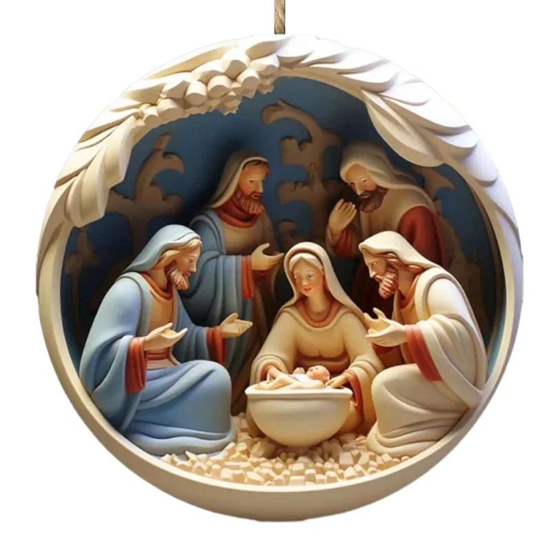 Рождественское украшение Рождественский вертеп Подвесные украшения для новорожденных