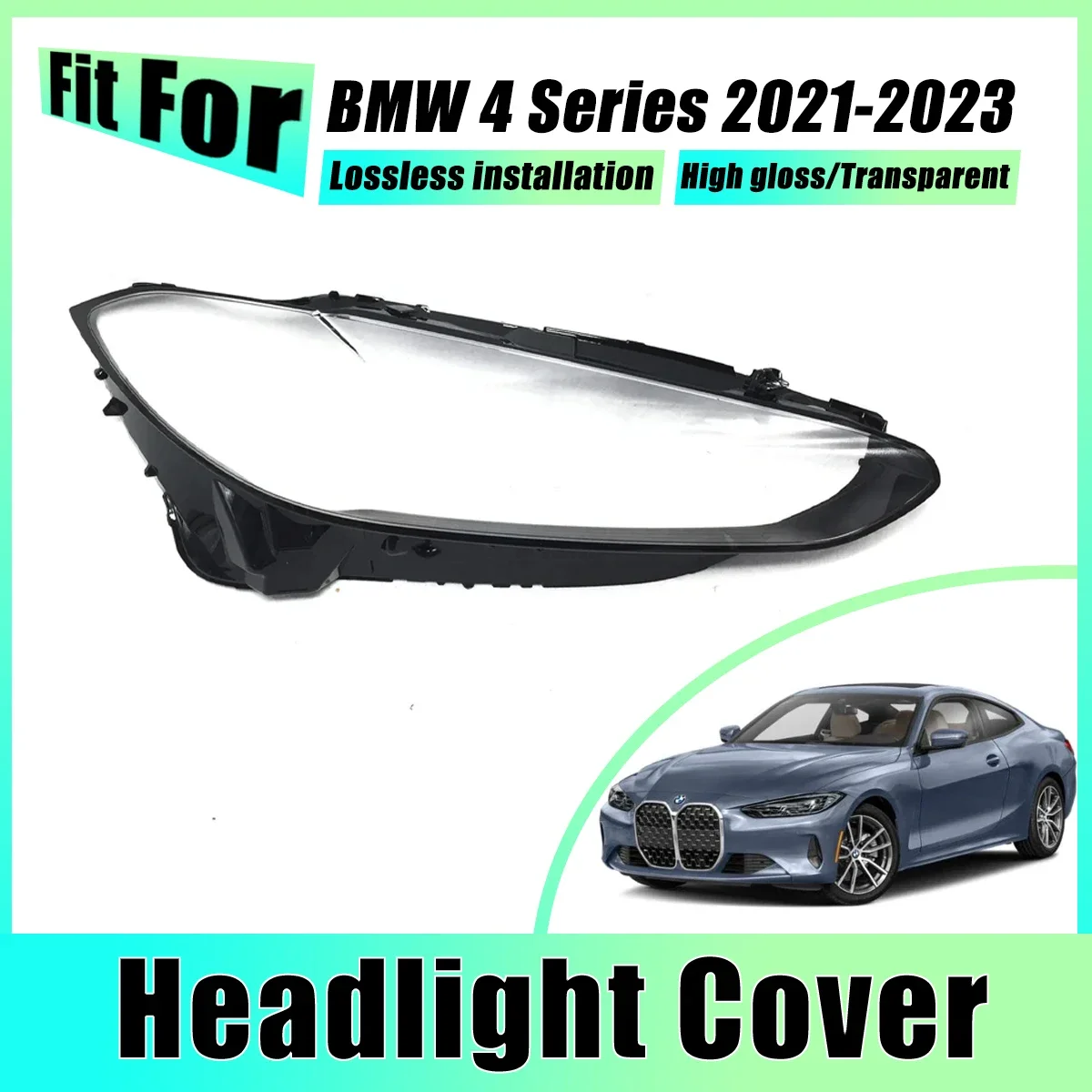 Крышка фары для BMW 4 серии 2021 2022 2023 G22 Крышки фар Прозрачные передние противотуманные абажуры Автомобильные аксессуары