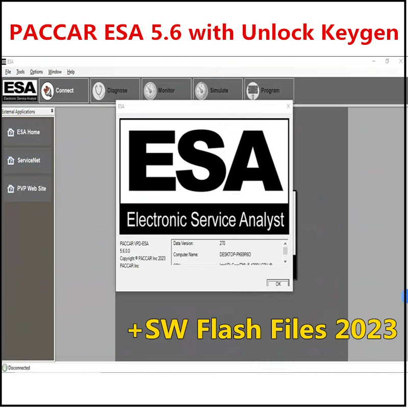 2023 для Paccar ESA Electronic Service Analyst 5.6 + 2023 SW FLASH FILE + Unlocked Keygen Free Installation Help