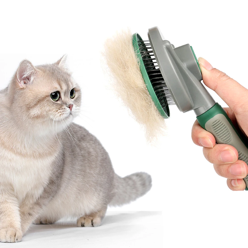 Самоочищающаяся щетка-сликер для собак и кошек удаляет подшерсток Спутанные волосы Массаж частиц Расческа для домашних животных улучшает кровообращение