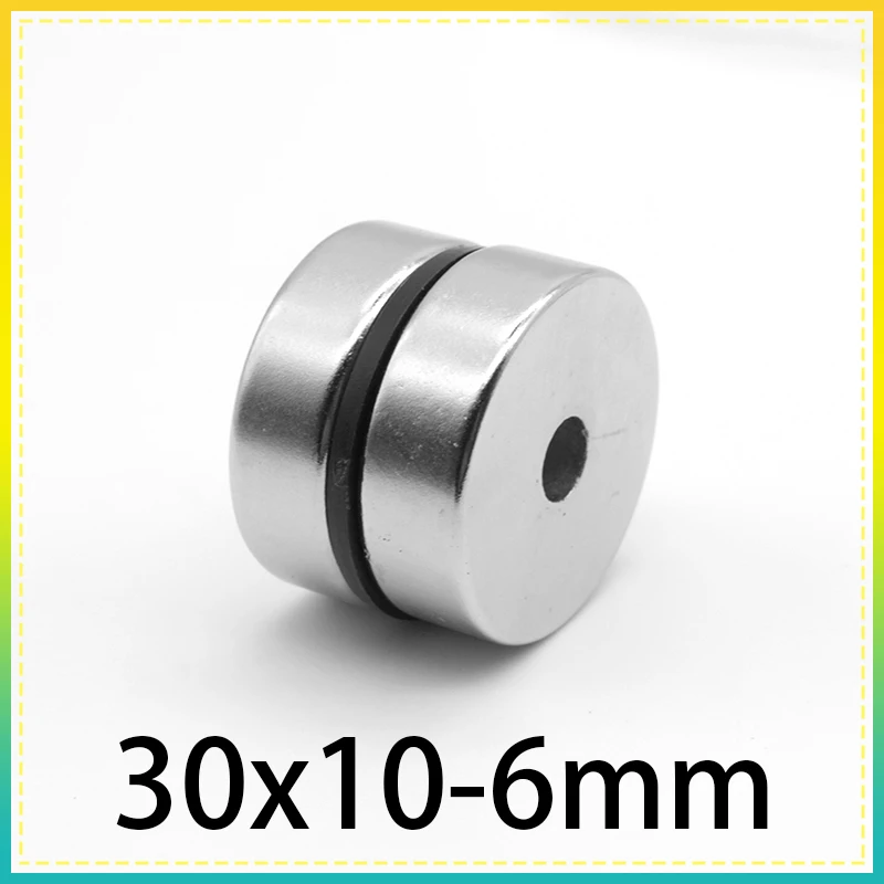  1 / 2 / 5 / 10 шт. 30x10-6 диск редкоземельный неодимовый магнит 30 * 10 мм отверстие 6 мм круглый постоянный магнит с потайной головкой 30X10-6 мм 30 * 10-6