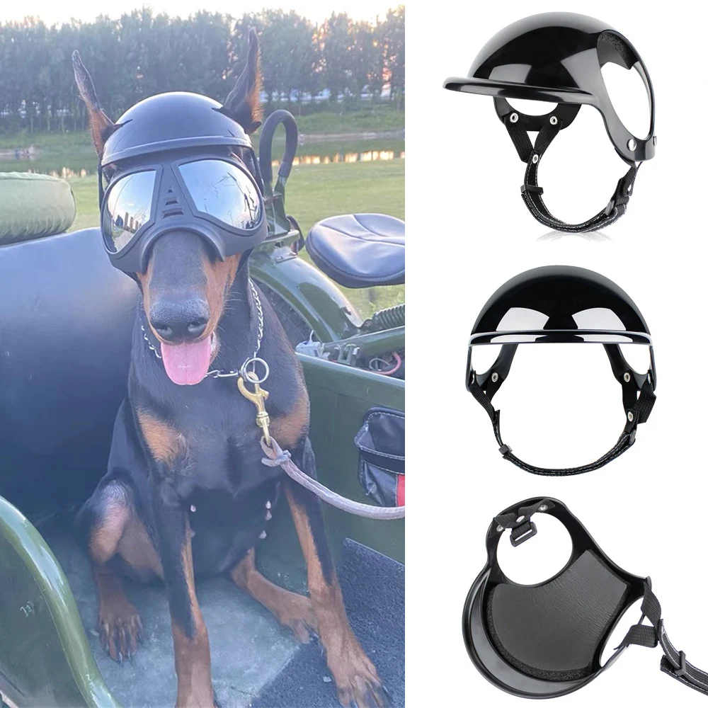 Cool Pet Dog Защитный шлем для маленьких и средних собак Французский бульдог Доберман Пинчер Регулируемые шлемы Аксессуары для домашних животных