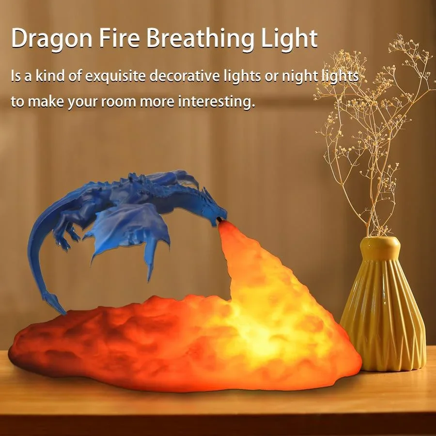  Светодиодные ночники для дома Лучшие подарки для детей Товары для дома Огонь Дракон Ледяной дракон Декоративный 3D-печатный ночник