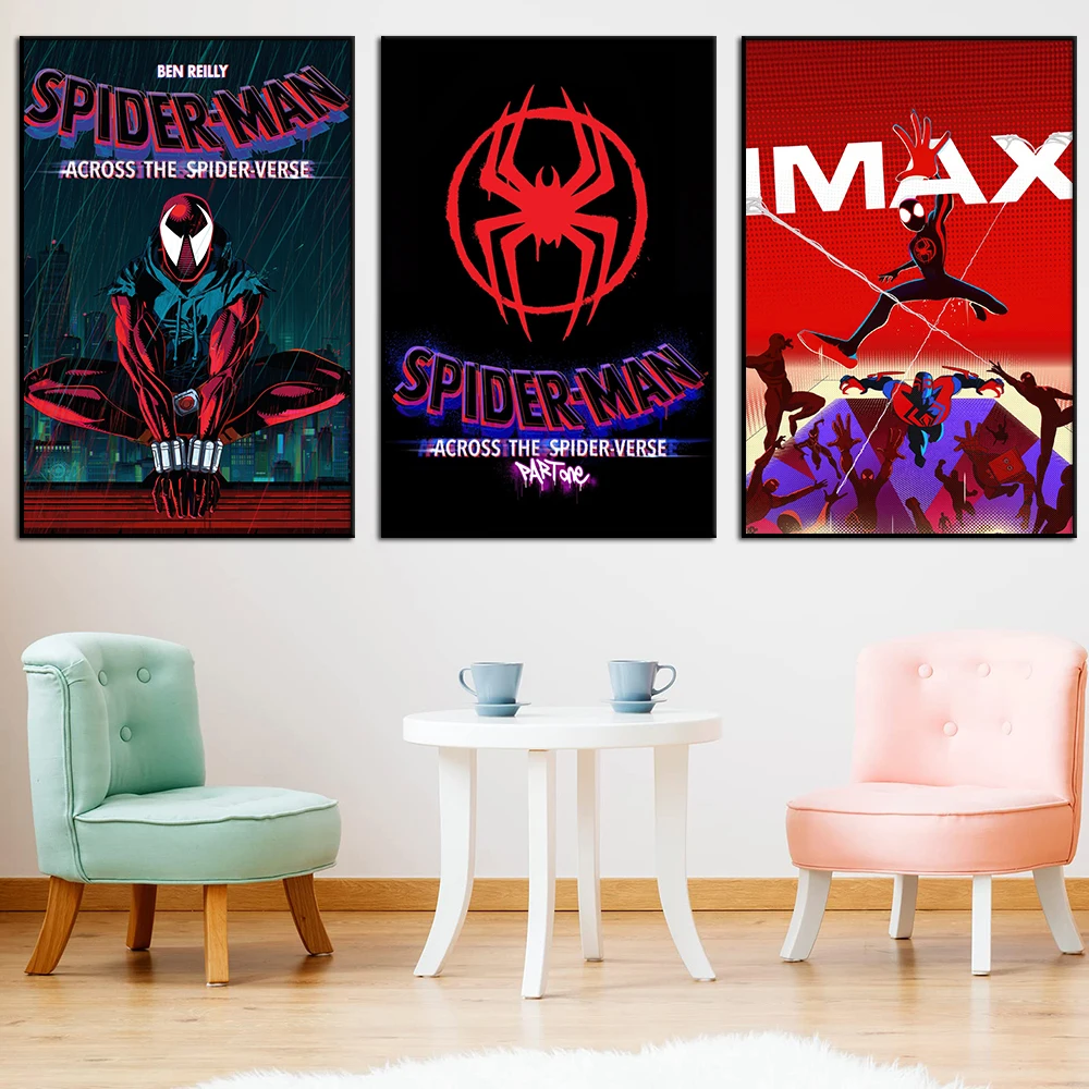 Человек-паук: Постер Across The Spider Verse Disney 2023 Новый фильм Холст Картина Печать Гостиная Домашняя стена Арт Декор Cuadros