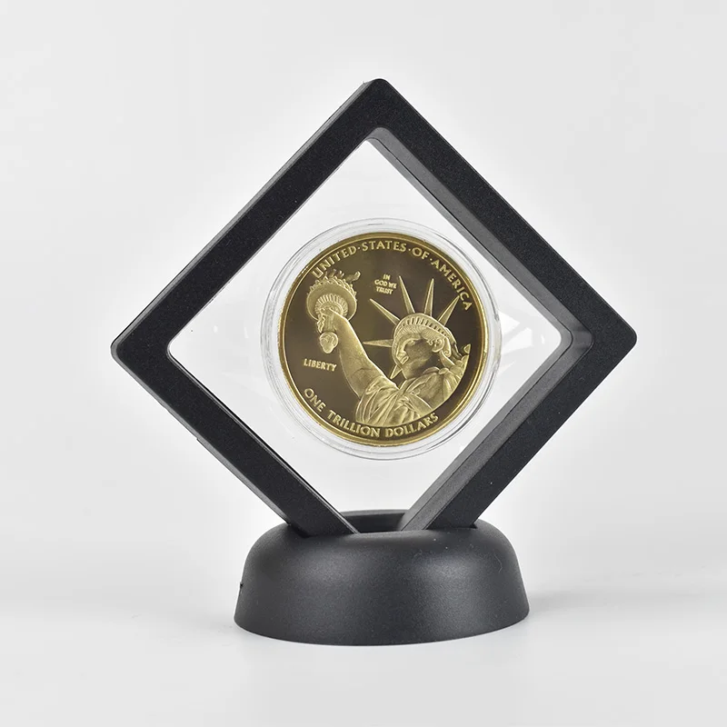1 триллион долларов золотые монетыкриптовалютная монета Позолованная монета США Коллекция металлических монет с выставочным стендом Металлический памятный подарок