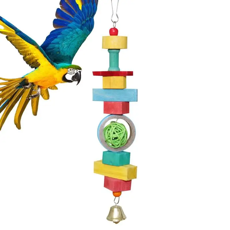 Игрушки для птиц для попугаев Маленькая птица Деревянные игрушки для попугаев Игрушки для птичьих клеток Красочная жевательная игрушка для снятия стресса Маленькие игрушки для птиц