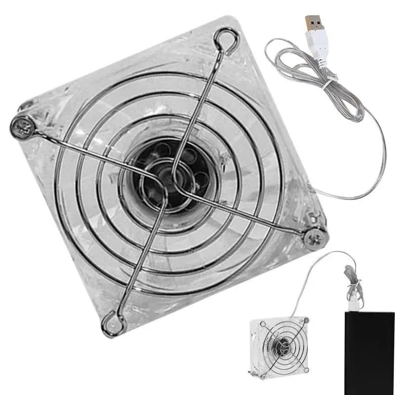  Вентилятор охлаждения домашних животных 7-лопастной турбовентиляторный акриловый вентилятор охлаждения клетки морской свинки Сильный ветер для лета Вентилятор охлаждения для маленького домашнего животного
