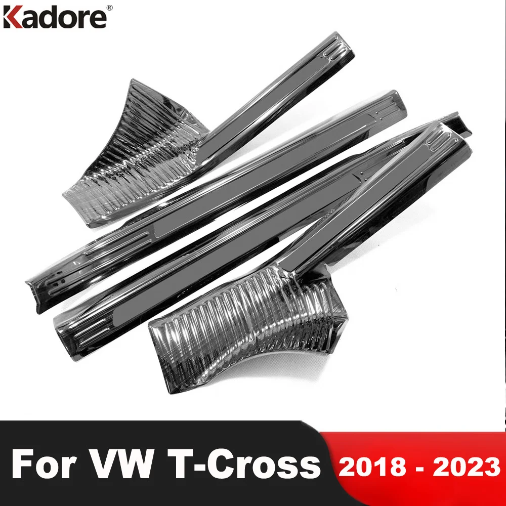 Для Volkswagen VW T-Cross Tcross 2018-2022 2023 Стальной автомобиль Внутренняя дверь Порог Накладка на порог Крышка Отделка двери Защита педали Защита