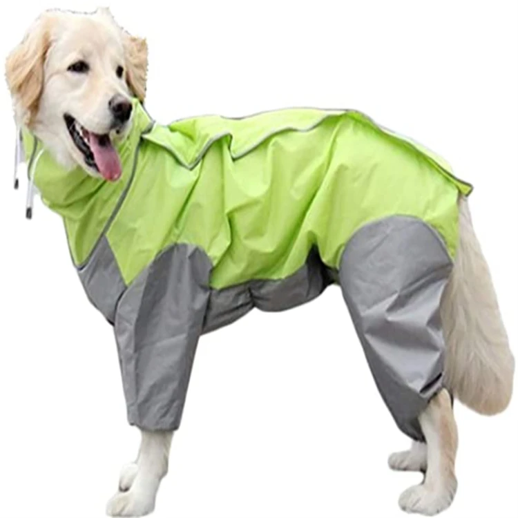 Водонепроницаемая куртка от дождя с отверстием для воротника капюшона Открытый регулируемый шнурок для дождевика для домашних животных