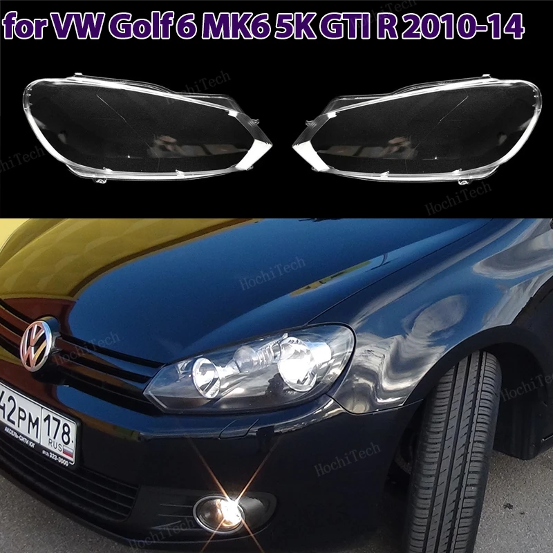 Абажур фары Прозрачная линза Крышка корпуса фары Светозащита объектива для Volkswagen VW Golf 6 MK6 GTI R 2010-2014