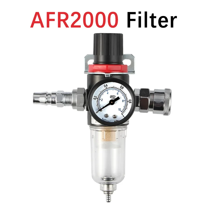 AFR2000 Пневматический регулятор воздушного фильтра G1/4 с манометром/клапаном регулирования расхода/сливом воздушного компрессора/регулятором скорости