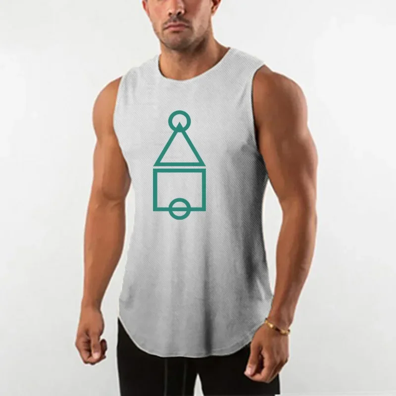  Новый летний жилет для фитнеса Мужская быстросохнущая футболка без рукавов Burst Muscle Mesh Training Clothing