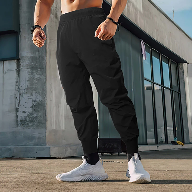 Брюки для бега Мужские повседневные летние брюки для бега Спортивные штаны для фитнеса в тренажерном зале Быстросохнущие дышащие спортивные брюки Брюки для бодибилдинга