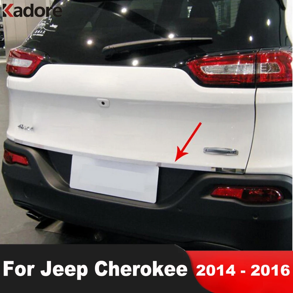 Для Jeep Cherokee 2014 2015 2016 Нержавеющая сталь Автомобиль Крышка задней крышки багажника Отделка задней двери Молдинговая планка Внешние аксессуары