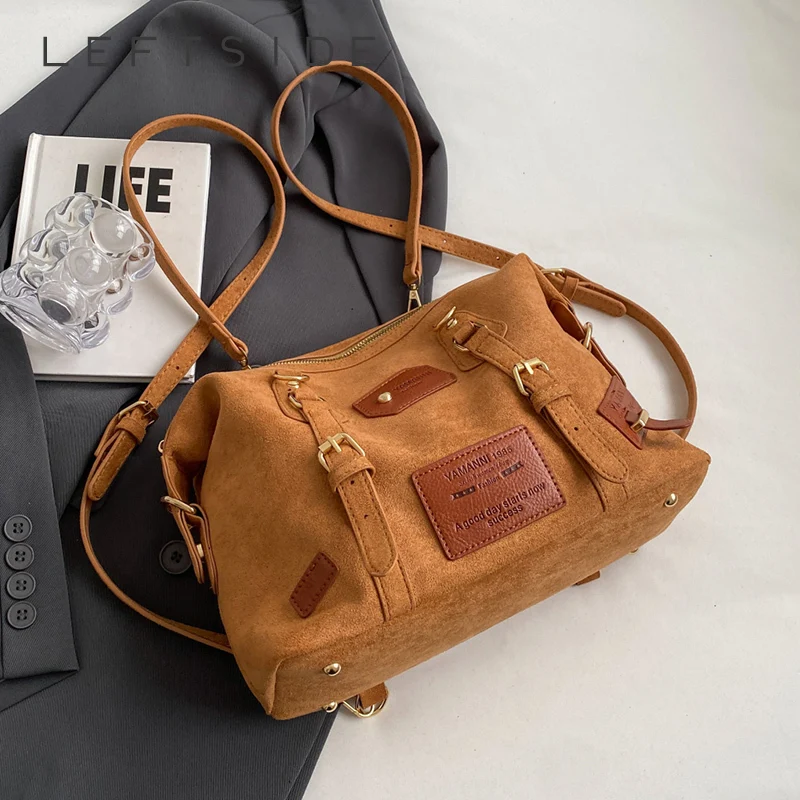LEFTSIDE Маленькая ретро простая кожаная задняя сумка для женщин Модный дизайн Винтажный рюкзак 2023 Зимние модные школьные сумки