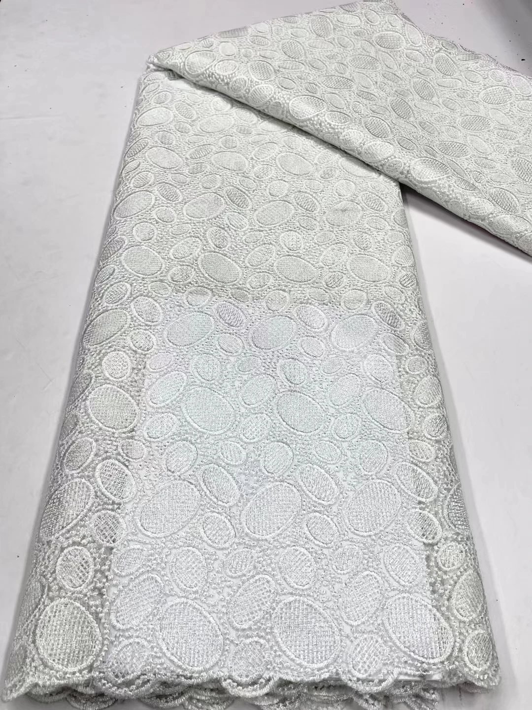 белая африканская кружевная ткань с пайетками 2023 высококачественная кружевная французская сетчатая ткань из бисера камни нигерийская кружевная ткань 5 ярдовHS32