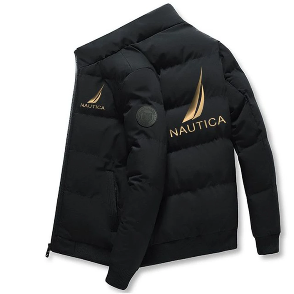 Jaqueta NAUTICA masculina com zíper Windproof, Fas casual quente à prova de vento, surf e resistente ao frio, inverno