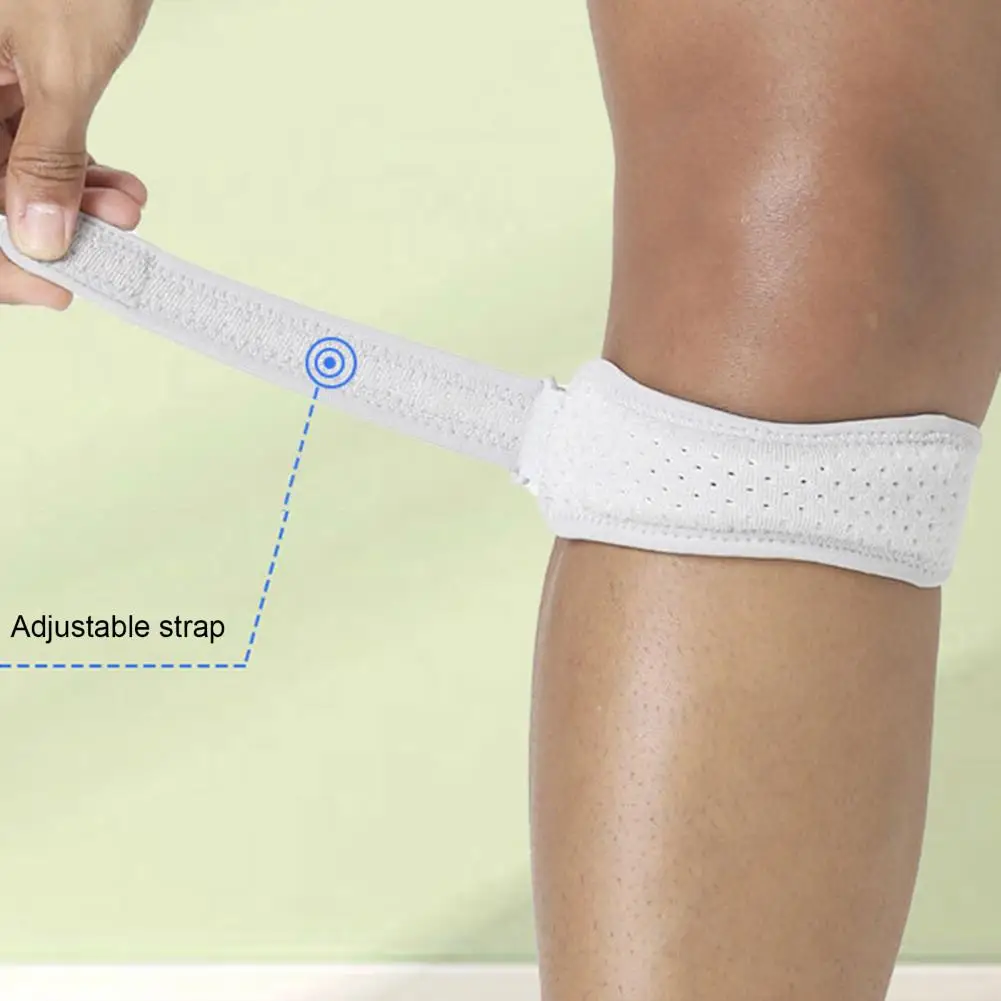 Коленный стабилизатор коленной чашечки Регулируемые коленные ремни для нескользящего обезболивания Дышащая поддержка с застежкой Лента для пота