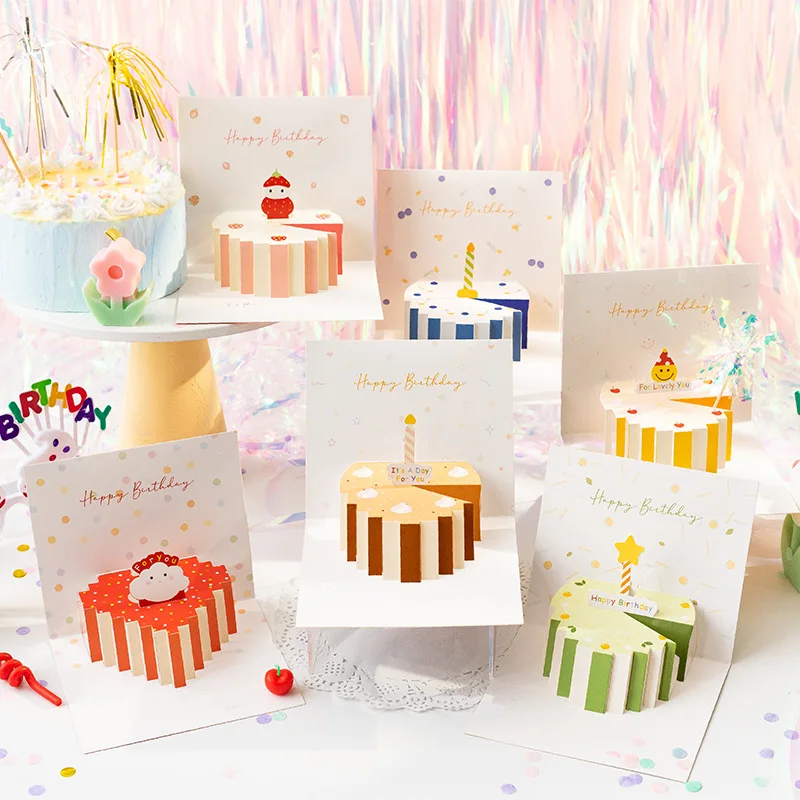 креативная 3D поздравительная открытка на день рождения рукописная благословенная открытка подарок на день рождения с конвертом и наклейками