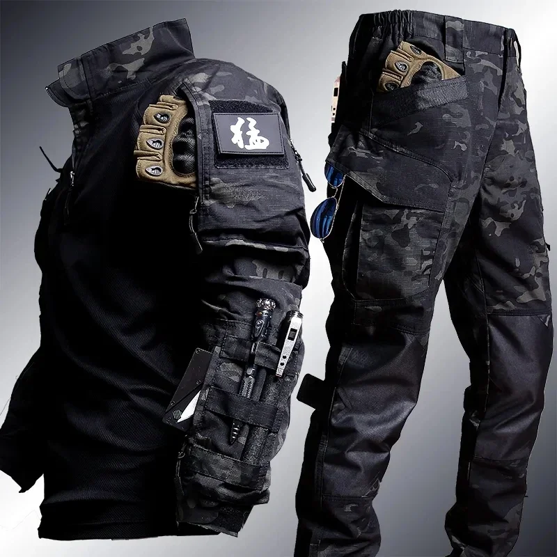 Тактический лягушачий костюм Мужчины Страйкбол Одежда Военный пейнтбол 2 шт. Комплекты SWAT Assault Рубашки Спецназ Полицейская форма Брюки