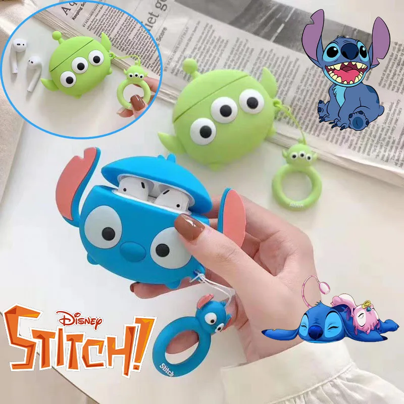 Disney Stitch Чехол для Apple AirPods Air Pods 1 Pro 2 3 Чехол Мультфильм Аниме 3D Кукла Кулон Наушники Чехол Пара Зарядка Чехол
