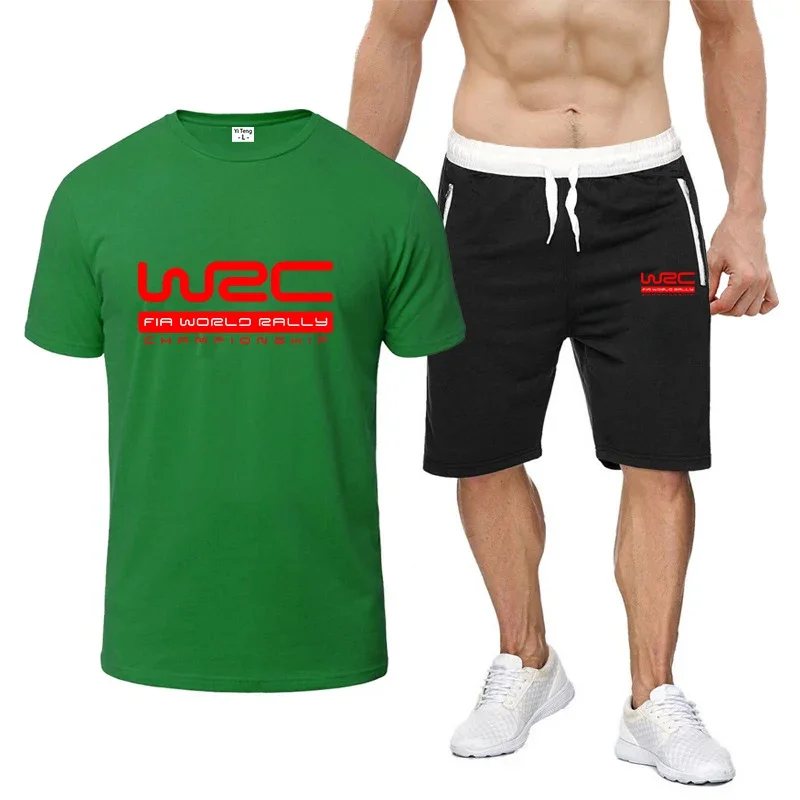  Чемпионат мира по ралли WRC Print Мужские новые летние горячие распродажи Модные спортивные двухкомпонентные повседневные футболки + шорты Спортивные костюмы
