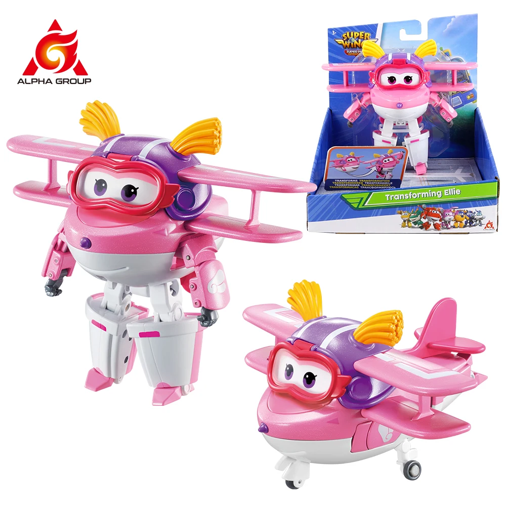 Супер Крылья 5 дюймов Трансформация Элли превращается из самолета в робота за 10 шагов Деформация Аниме Фигурки Детские игрушки