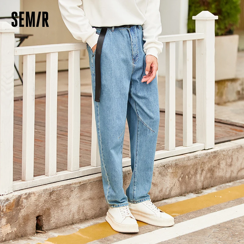 Semir Jeans Мужские зимние зауженные брюки 2023 Новые модные брюки с простым дизайном лямок