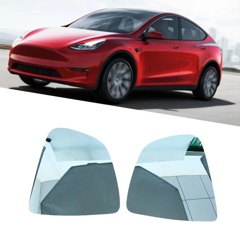 Объектив зеркала заднего вида с подогревом Синее стекло зеркала заднего вида Стекло зеркала заднего вида для Tesla Model Y 2019-2022