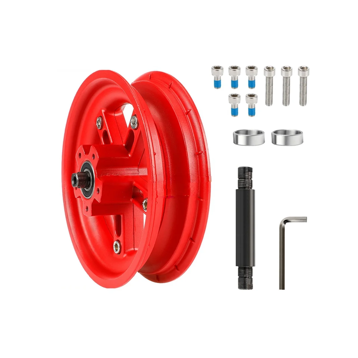  для Pro / Pro2 8,5-дюймовый электрический скутер Раздельная ступица колеса Алюминиевый сплав Задние колесные диски Сплошной шины Скутер, красный