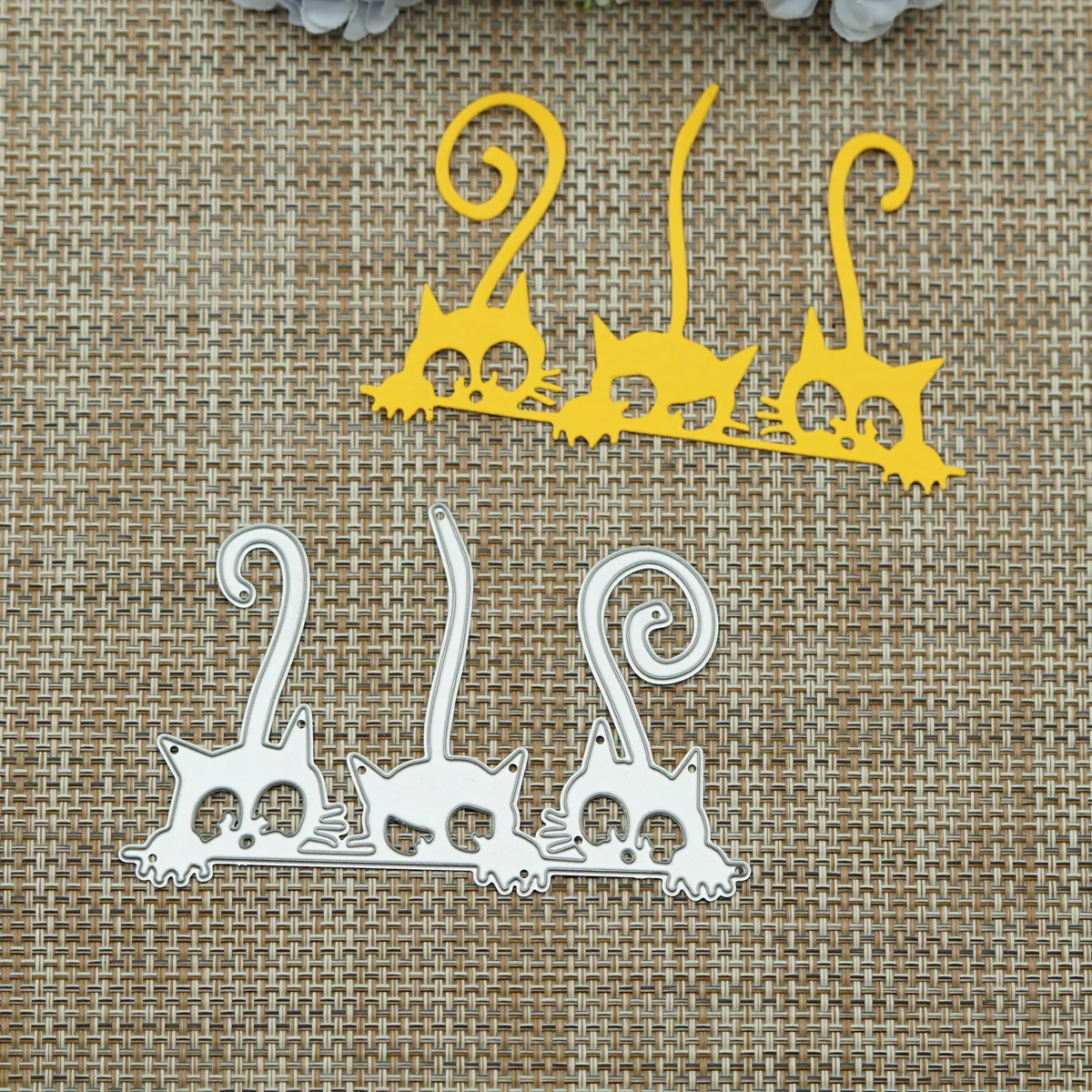 Cute Kitty Cats Шаблон Металлические режущие штампы для скрапбукинга Карта Фото Украшение Ремесло Бумага Резак Пресс-форма