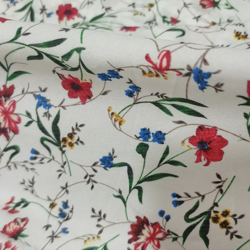  Высококачественная белая цветочная шифоновая ткань для пижамы рубашки костюма обивки мебели занавеска DIY Материал одежды BY Meter