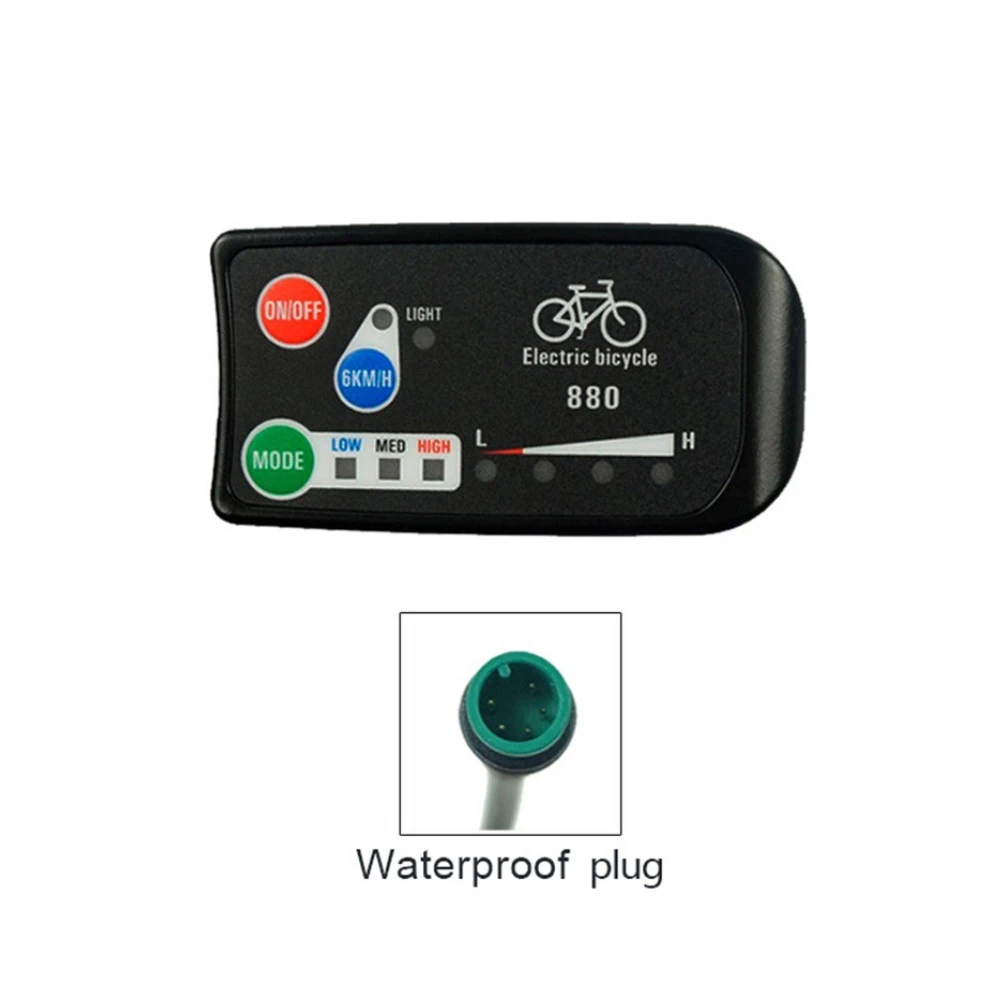 Ebike Display 24/36/48V LED KT 880 Дисплей Панель управления Электрический велосипед Велосипед Счетчики с водонепроницаемым разъемом Аксессуар для электровелосипеда