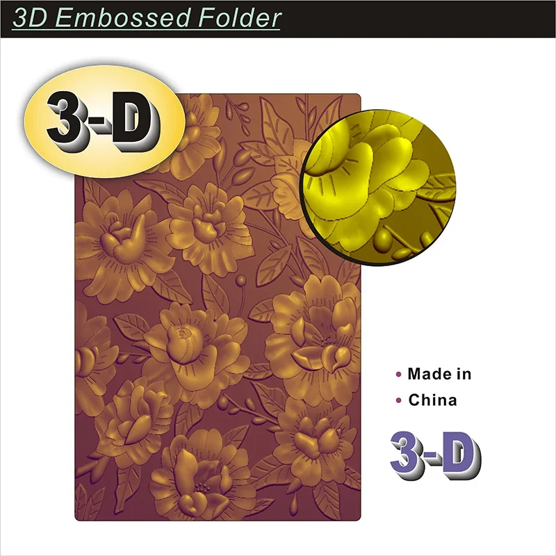 Blooming 3d Embossed Folder For Handmade Brick Wall Petchble Leaf And Letter Background Greeting Card Clipbook 2022 New