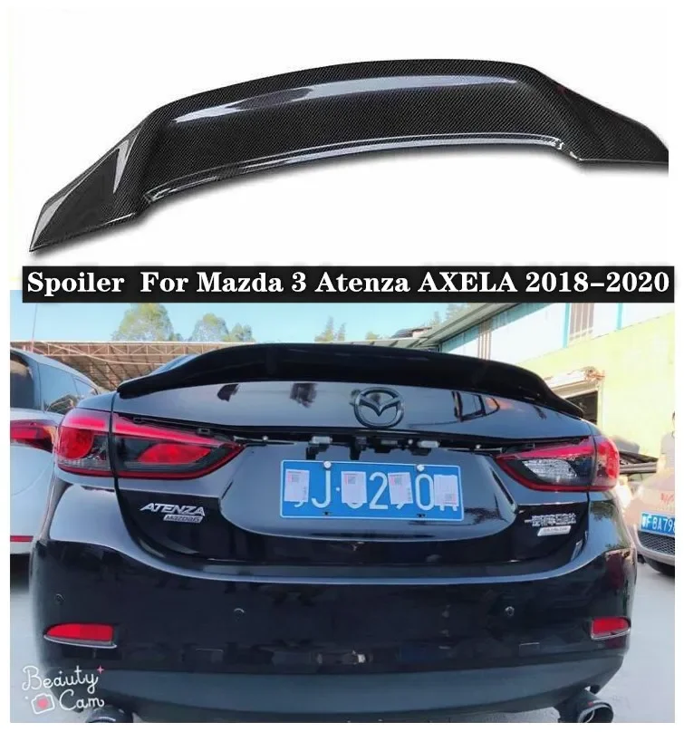 подходит для Mazda 3 Atenza AXELA 2018 2019 2020 Высококачественный углеродный волокно Задний багажник Губа Спойлер Сплиттер Крыло