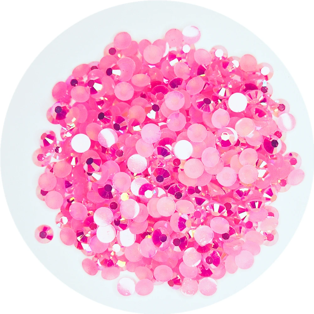  хорошее качество желе розовое ab смола плоские бусины 2 мм ~ 6 мм без хотфикса стразы для нейл-арта / одежды / украшения