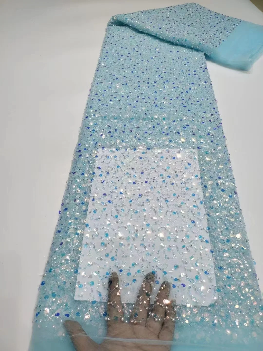  Африканская кружевная ткань с пайетками 2023 Высококачественная французская сетчатая кружевная ткань с пайетками Нигерийские кружевные ткани для свадебного платья