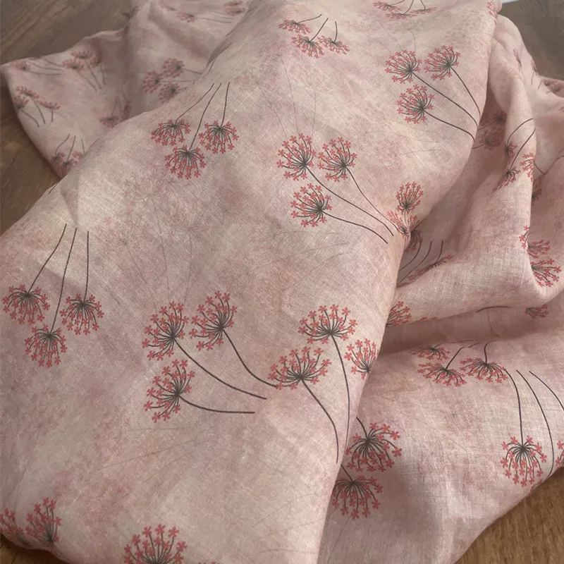 Высококачественная чистая ткань рами Ткани с принтом Taraxacum Юбка Платье Рубашка Халат пэчворк