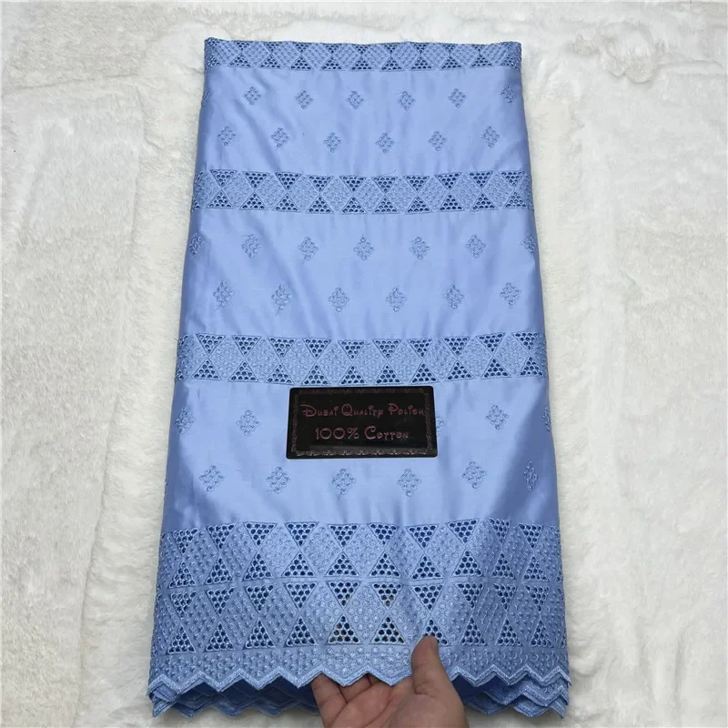 5 ярдов нигерийский 100% хлопок лак атлас вышивка ткань высокое качество швейцарский вуаль кружевной материал для мужчин дубай стиль 2L120901