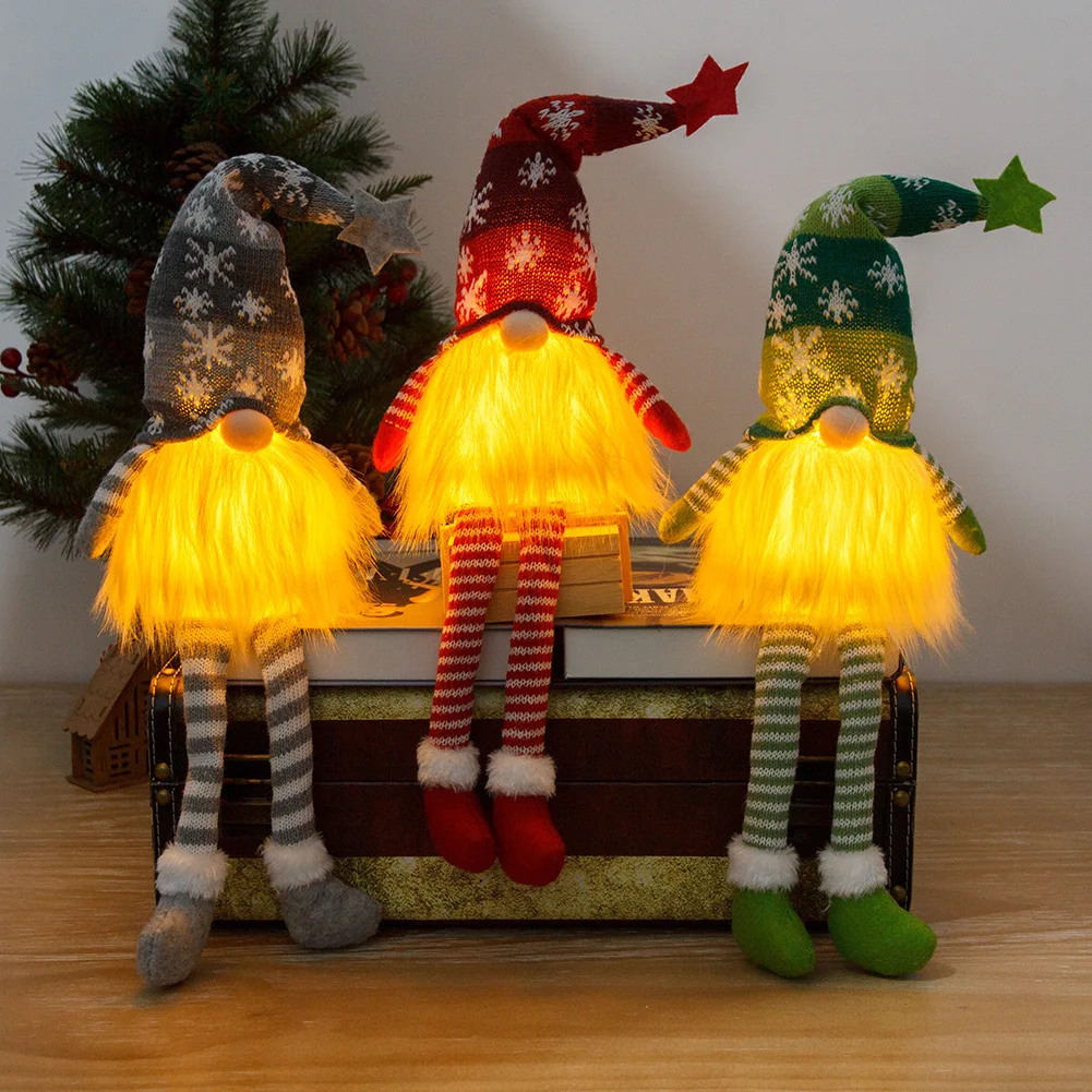 2024 Светящийся гном Рождественская безликая кукла Счастливого Рождества Украшение дома Navidad Natal Подарок на Новый год Рождественские подарки