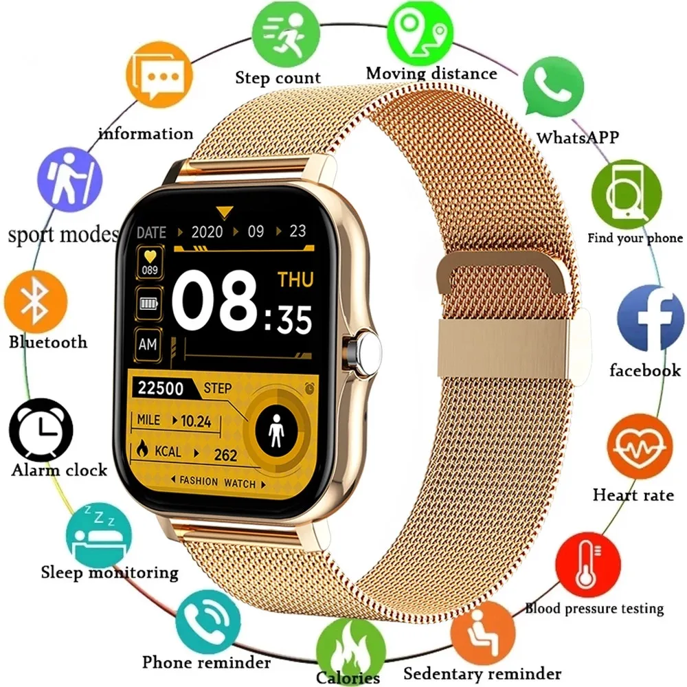  Новые смарт-часы HZCT Мужчины Женщины Full Touch Bluetooth Вызов Сердечный ритм Фитнес-трекер Водонепроницаемые спортивные смарт-часы для Android IOS