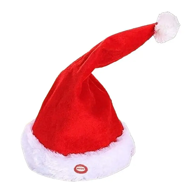 Рождественская шляпа Пение Танцы Электрическая забавная шапка Санта-Клауса универсальная домашняя рождественская вечеринка Сезонное украшение подарочные аксессуары