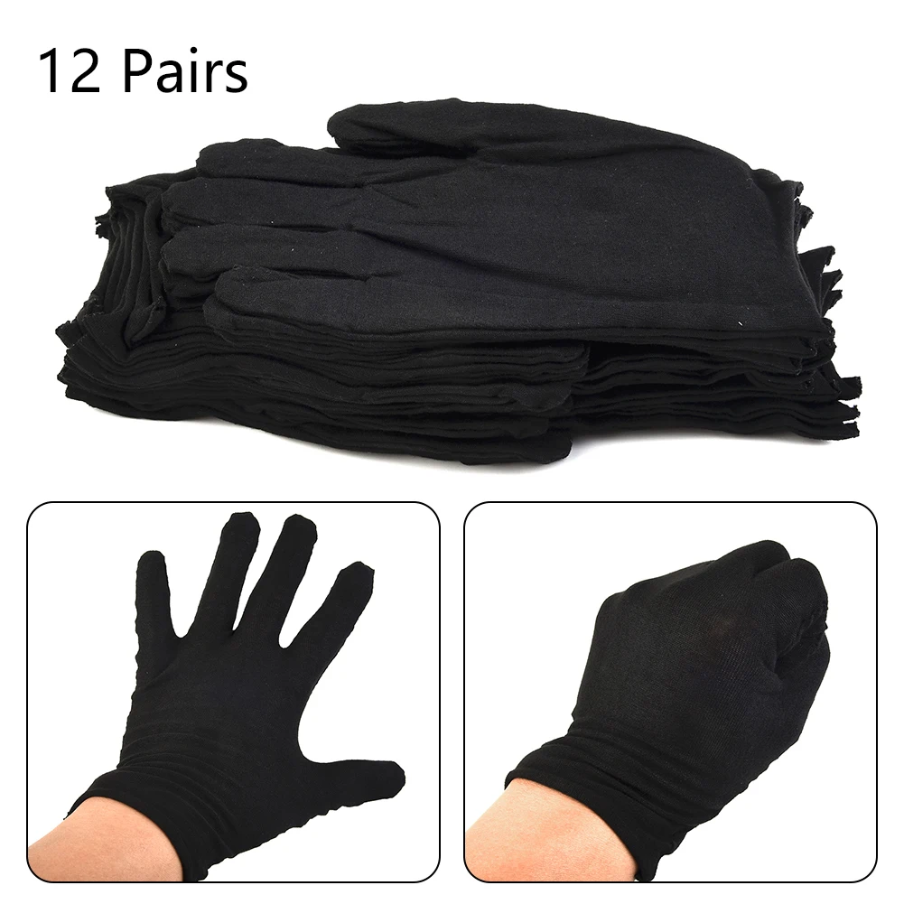 12 пар хлопчатобумажные перчатки рабочие перчатки мягкие большие чувствительные чистящие сухие увлажняющие зимние теплые перчатки для тренировок