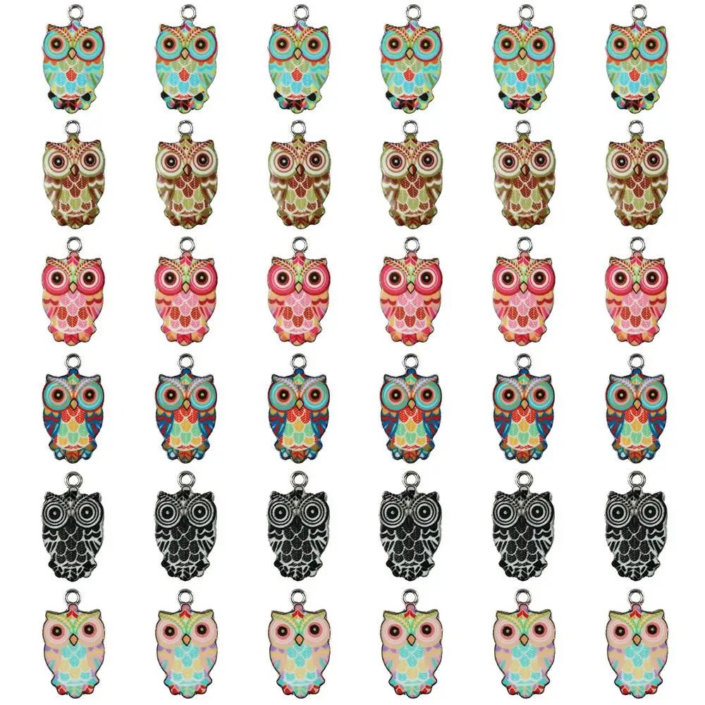Красочные Сова Подвески Ожерелья Сова Сова Кулоны Эмаль Подвески DIY Ювелирные изделия