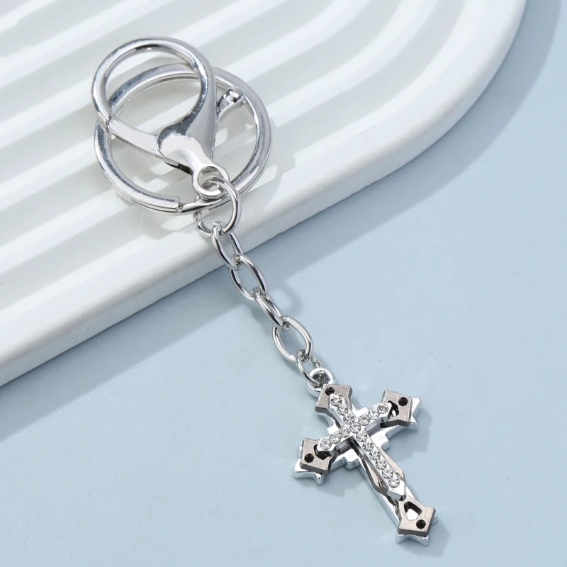  Новый брелок из сплава креста Религиозный христианский брелок для ключей для изготовления изделий ручной работы DIY Ювелирные изделия Аксессуары для брелоков