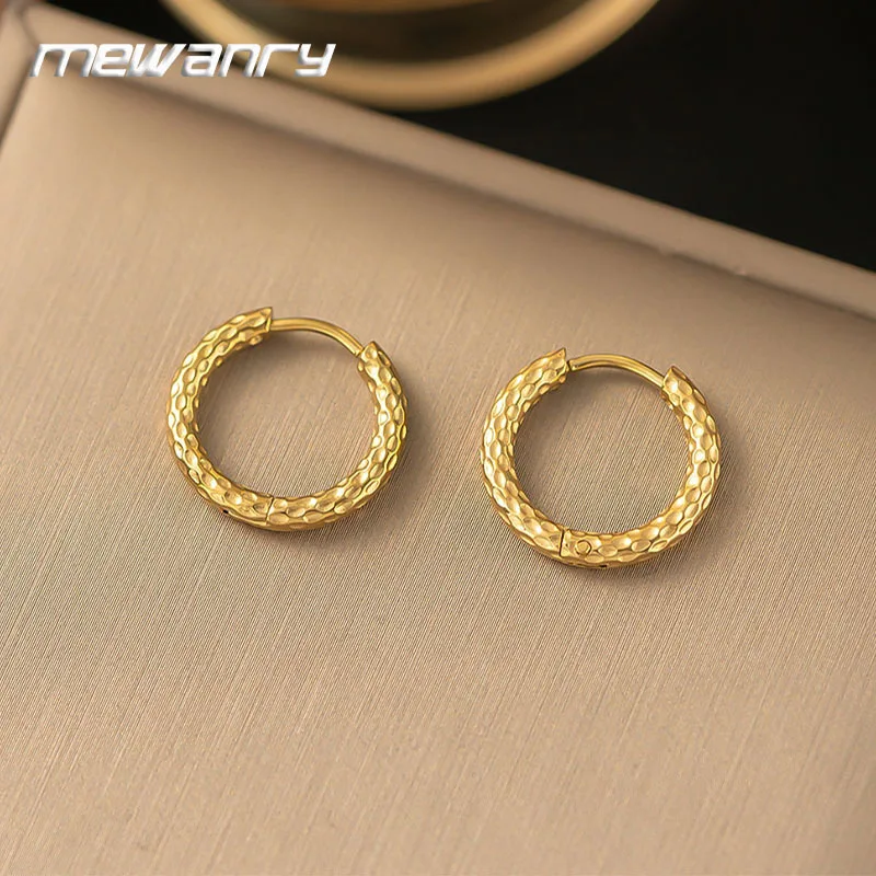 Mewanry 316L Серьги-кольца из нержавеющей стали для женщин Пары Классический хип-хоп минималистичный винтаж для вечеринок ювелирные изделия